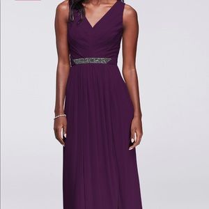 Purple bridesmaid dress from David’s Bridal